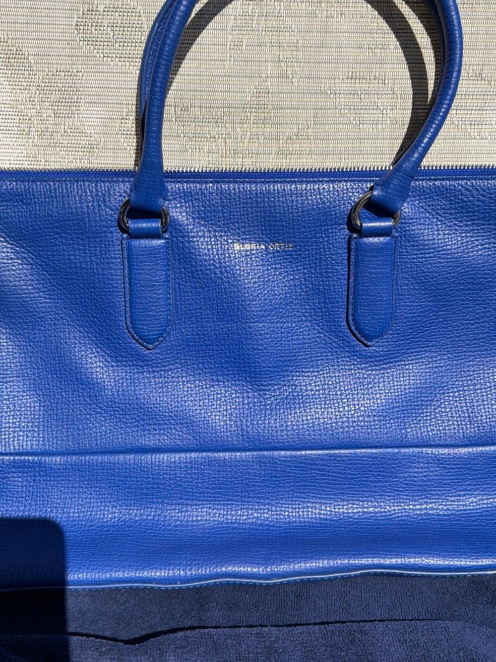 Gloria Ortiz Blue Leather Tote Bag